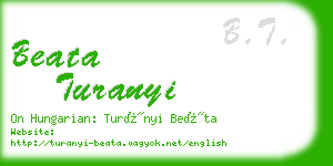 beata turanyi business card